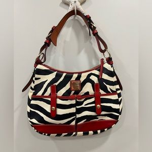 Dooney and Bourke zebra print leather purse EUC